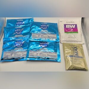 L'Oreal Quick Blue Powder Lightener Bleach 5 Packs + Clairol BW 2 + Lustrasilk
